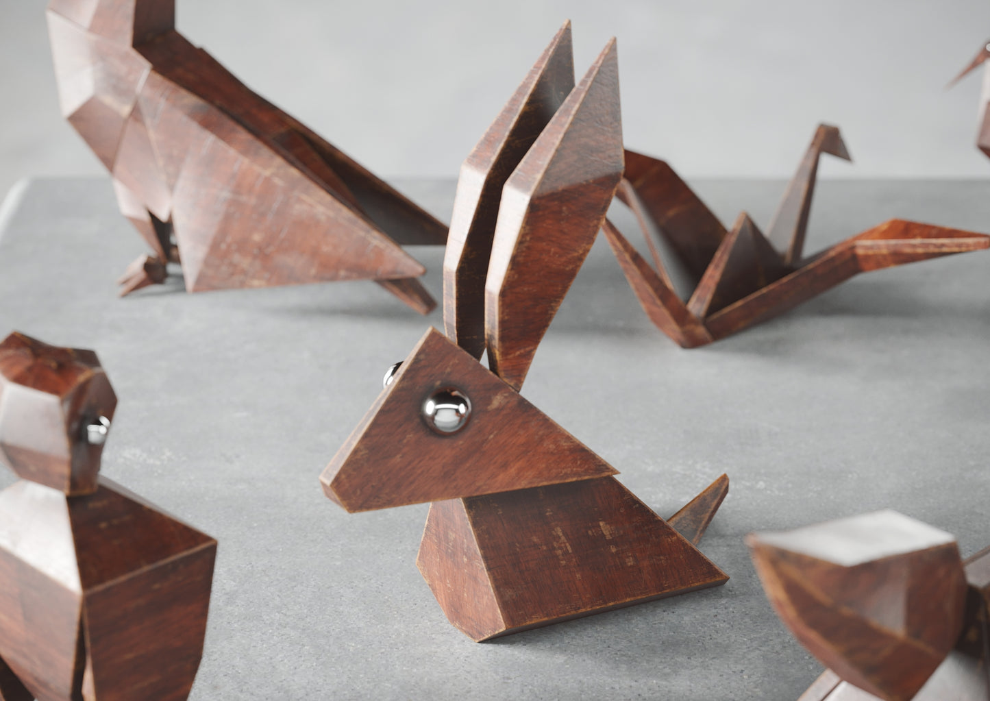 Origami de Conejo de Madera