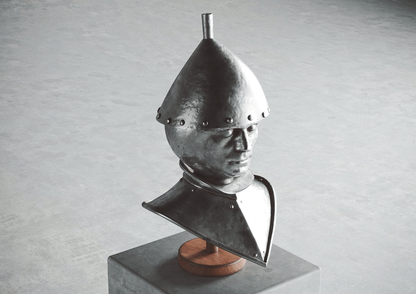 Busto Medieval de Acero oxidado