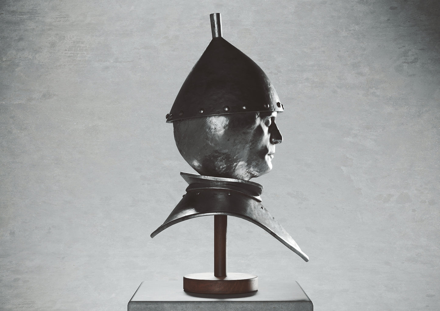 Busto Medieval de Acero oxidado