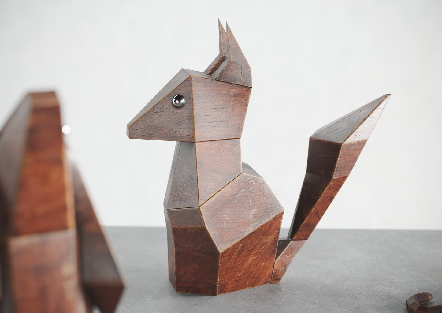 Origami de Ardilla de Madera