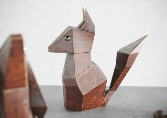 Origami de Ardilla de Madera